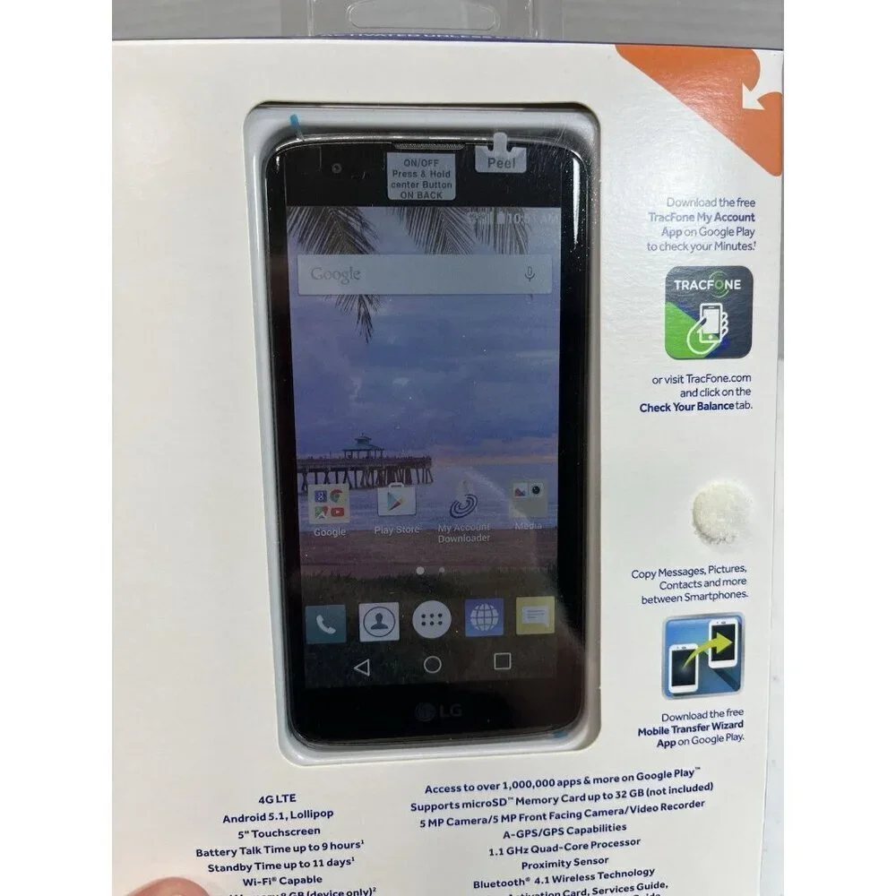 LG Treasure LTE L52VL TracFone 8GB Black Android Smartphone New Factory Sealed